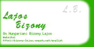 lajos bizony business card